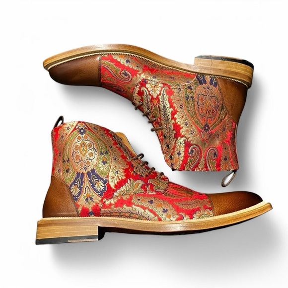 TAFT / NWOT The Jack Boot in Red Paisley / Size 10 - Picture 4 of 7